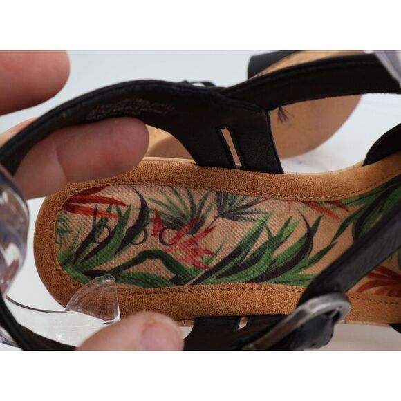 Born BOC Corrie Platform Wedge Sandals Womens Size 11 M Black Vegan Buckle Shoes - Picture 10 of 11